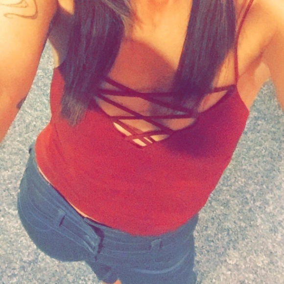Charlotte Russe Tops - Wine Colored Crop Top // Traded